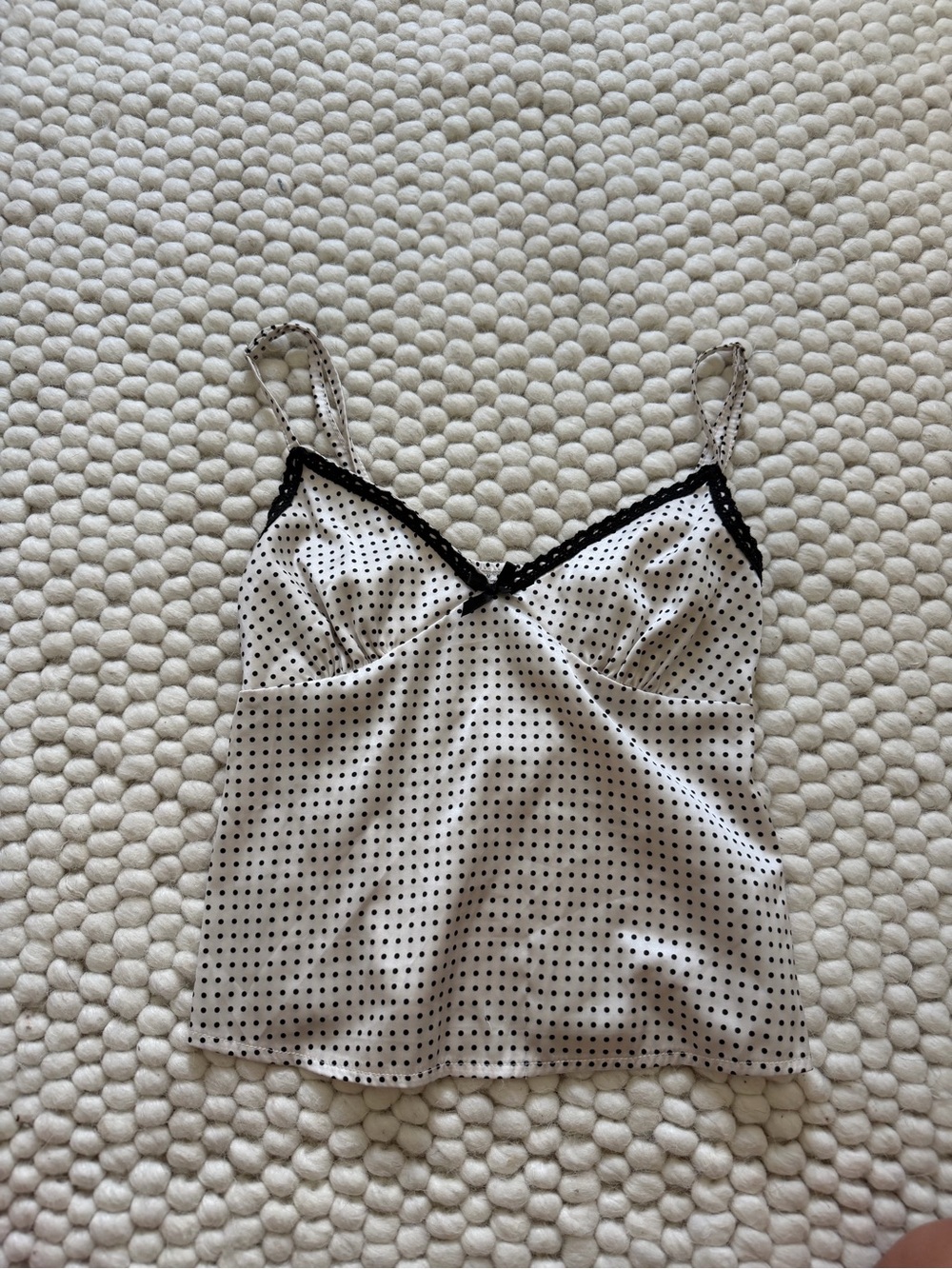 Edikted Cream Polka Dot Bralette with Pink Tag